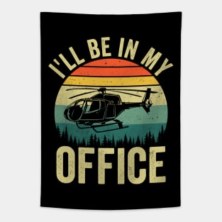 Ill Be In My Office Funny Helicopter Pilot Tapestry