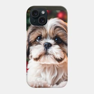 Cute Shih Tzu Christmas Puppy Phone Case