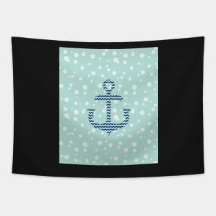 Chevron Nautical Anchor Bubbles Pattern Tapestry