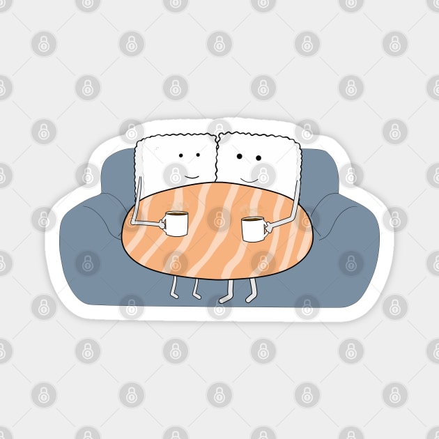 Toasty sushi lovers Magnet by shackledlettuce