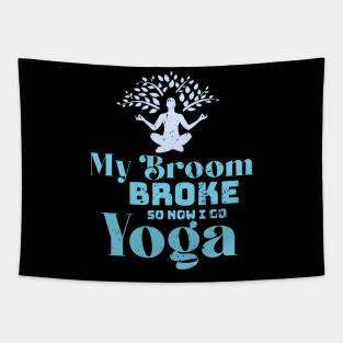 My broom broke so now i go yoga Tapestry