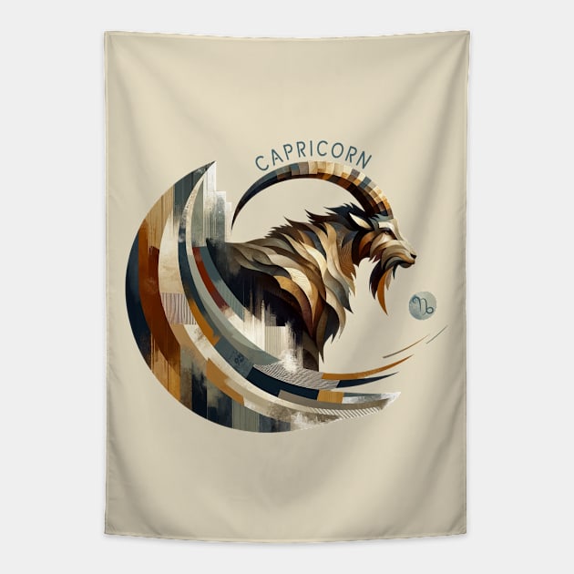 Capricorn Crest Zodiac Sign Tapestry by 2HivelysArt