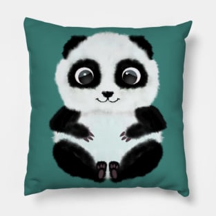 Cute Panda Bear with Big Eyes Pillow