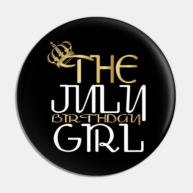 The July Birthday Girl Girl Birthday Gift Pin by Print-Dinner