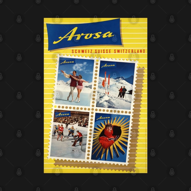 Arosa,Switzerland, Ski Travel Poster by BokeeLee