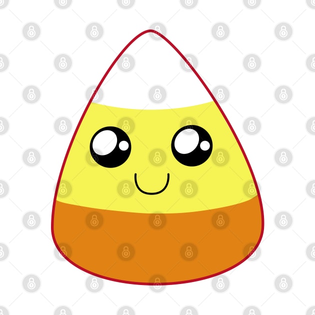 Cute Happy Candy Corn (Bright Green) by ziafrazier