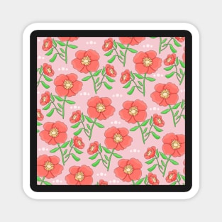 Pink background with flowers Magnet