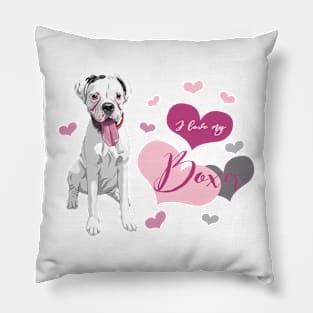 I love my Boxer (white)! Especially for Boxer dog owners! Pillow