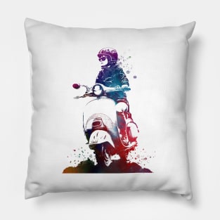 Motor scooter sport art Pillow