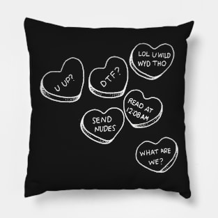 Candy Hearts (Black) Pillow