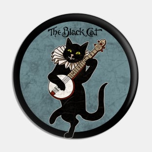 Vintage Cat Playing Banjo Pin