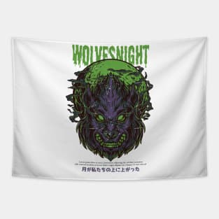 Wolves Night Tapestry