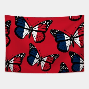 Vintage France Butterfly Moth Stand with France |  Bastille Day National Celebration Tapestry