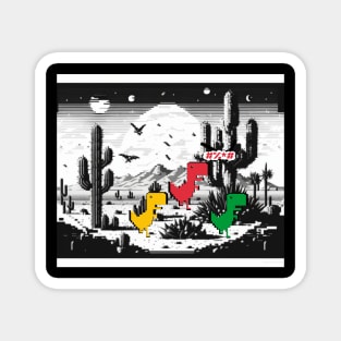 Pixelated T-Rex chrome Game no internet Magnet