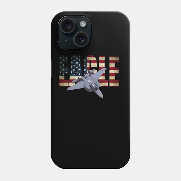 F-15 Eagle USAF Fighter Airplane Us Airforce Flag Phone Case by Dirty Custard Designs 