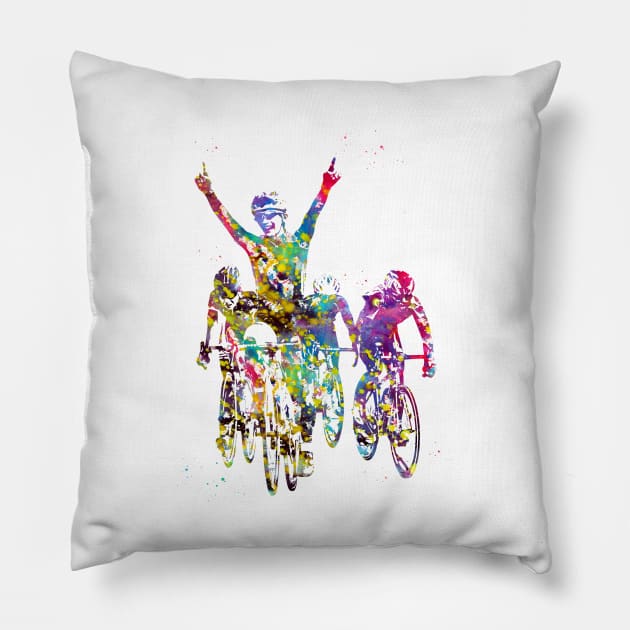 Cycling race Pillow by erzebeth