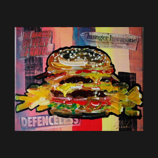 Burger and Chips Abstract Painting by artsale