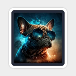 Trucker French Bulldog looking up at the stars Magnet