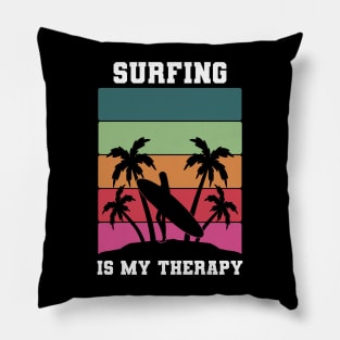 Surfing Is My Therapy Edit Pillow