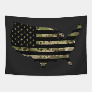 USA Flag - Multicam Black Tapestry