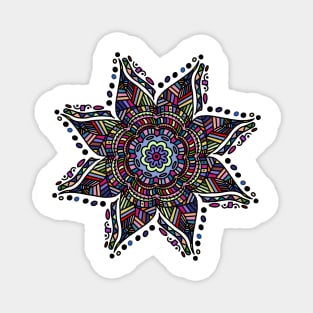 Rainbow Mandala flower graphic design pattern Magnet