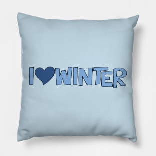 I Heart Winter Illustrated Text with a heart Pillow