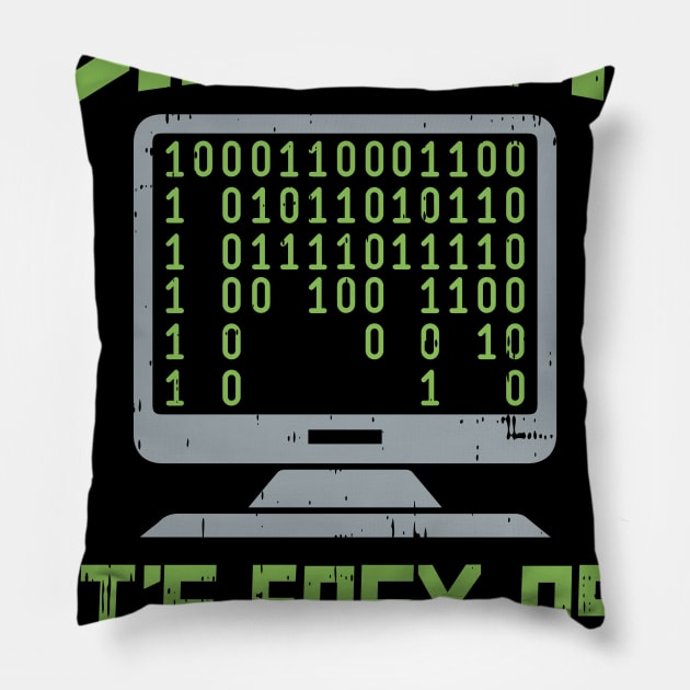 Binary Easy As 011011 - Computer Programming Fun Pillow by Schimmi