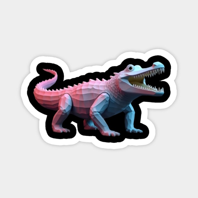Crocodile Pixel 3D Computer Graphic Magnet by animegirlnft
