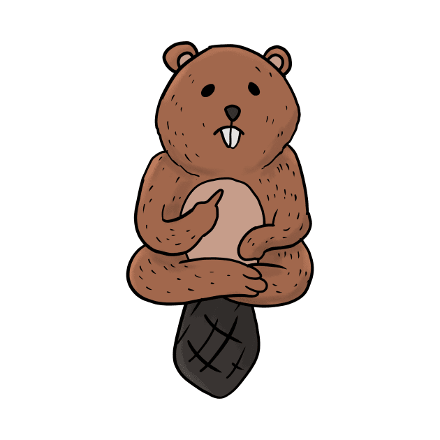 Grumpy Beaver Holding Middle finger funny gift by Mesyo