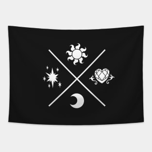 Equestrian Princesses Symbols - Cutie Marks (white version) Tapestry