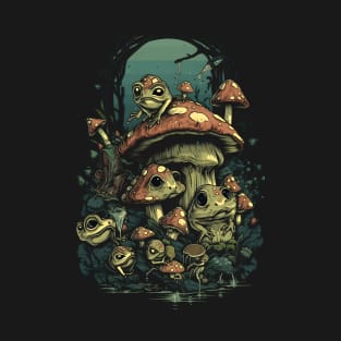 Cottagecore Frogs And Shrooms T-Shirt