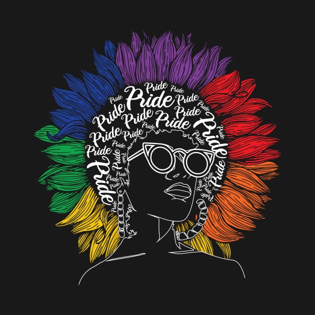 Black Woman Pride LGBT Gay Rainbow Gift by Lones Eiless