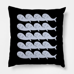 Kawaii Cute Seal Colony, Grey Seals Pillow