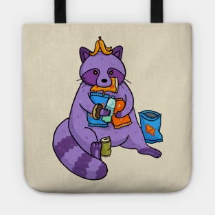 Trash panda eating snacks Tote