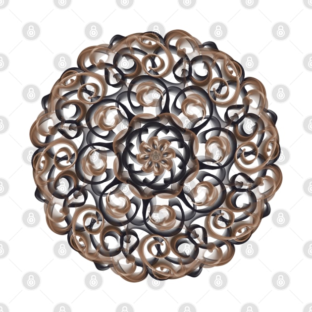 Mandala Brown Black by TreetopDigital