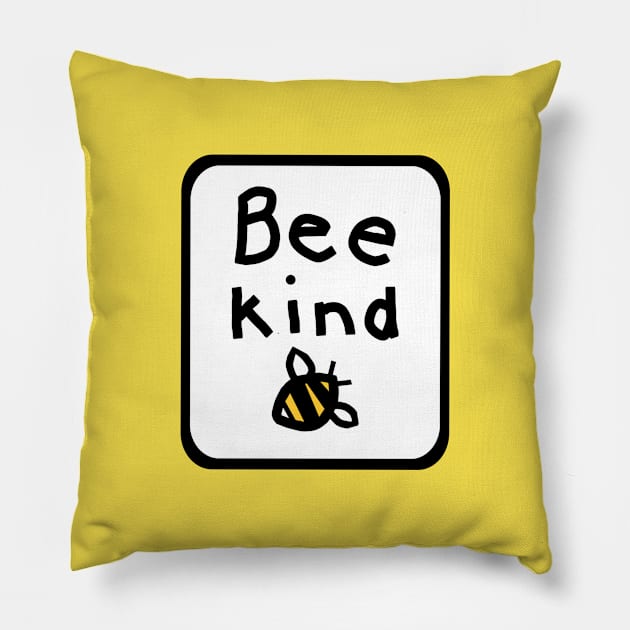 Framed Bee Kind Sign of Kindness Graphic Pillow by ellenhenryart