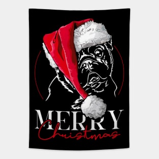 Cute Santa Pug Merry Christmas dog mom Tapestry