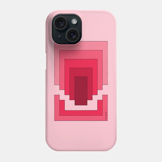 Rectangle Abstract in Red Phone Case by AzureLionProductions