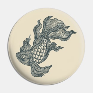 Lined hand drawn betta fish. Pin