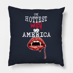 The Hottest Witch in America Women's Halloween Pillow