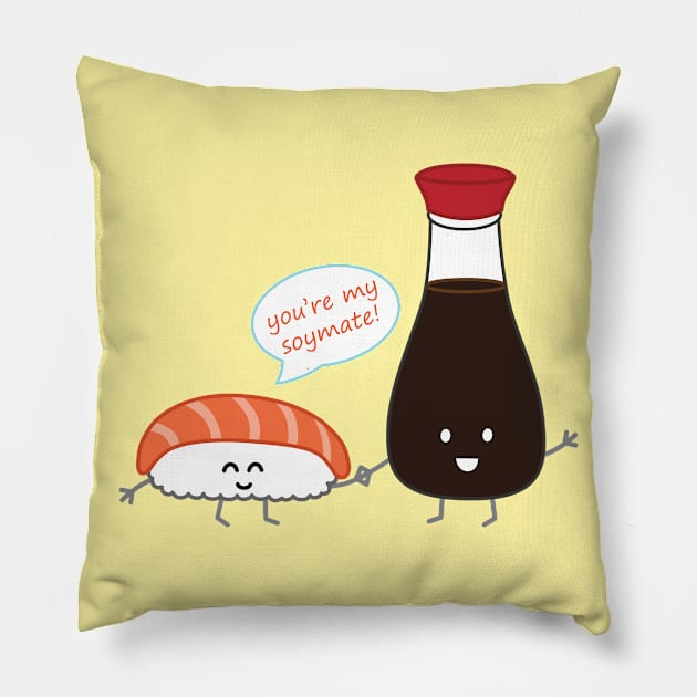 You're My Soymate! | by queenie's cards Pillow by queenie's cards
