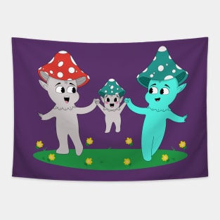 Mushroom Family (Redesign) Tapestry