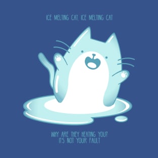 Kawaii Ice melting cat T-Shirt