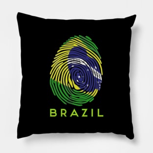 Love for Brazil It's in Your Fingerprint - Brazilian Pride Pillow