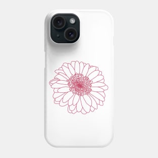 Viva Magenta Gerbera Floral Line Drawing Color of the Year 2023 Phone Case