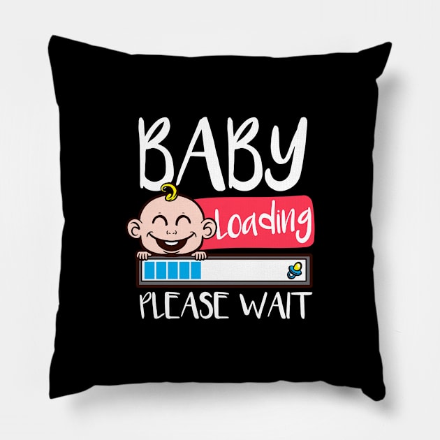 Pregnancy Announcement Shirt | Baby Loading Please Wait Pillow by Gawkclothing