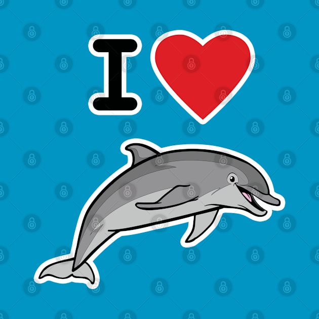 I Love Bottlenose Dolphins by Peppermint Narwhal