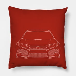 Honda Civic si Typr R FK8 - front stencil, white Pillow