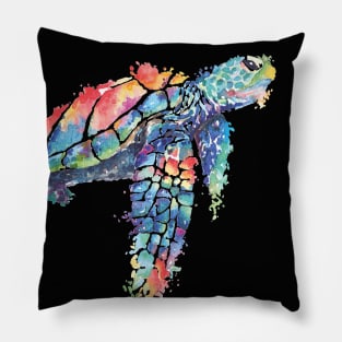 Sea turtle painted in watercolor Pillow