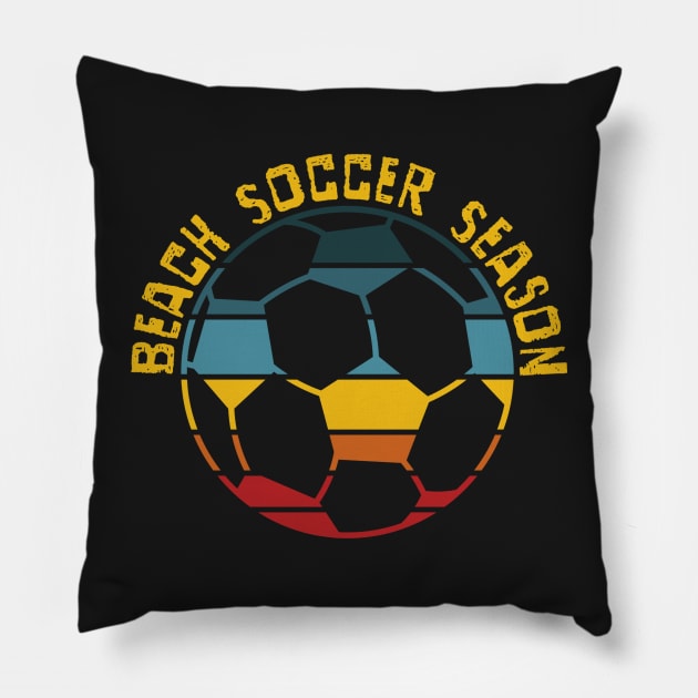 Summer Beach Soccer Season Pillow by faiiryliite